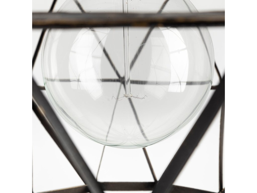 I 18X18 Black Metal Triangular Orb Pendant Light - image 6