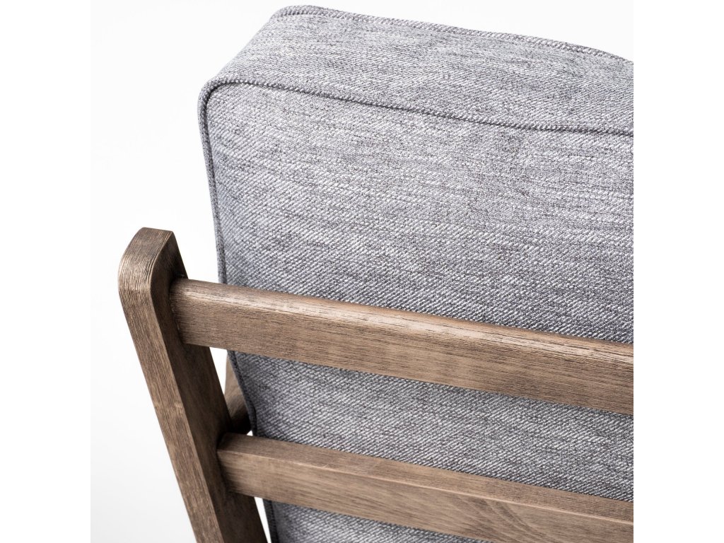 V Castlerock Grey Fabric Wrapped Brown Wooden Frame Accent Chair - image 8