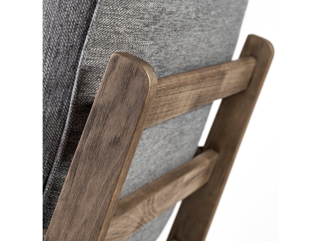 V Castlerock Grey Fabric Wrapped Brown Wooden Frame Accent Chair - image 9