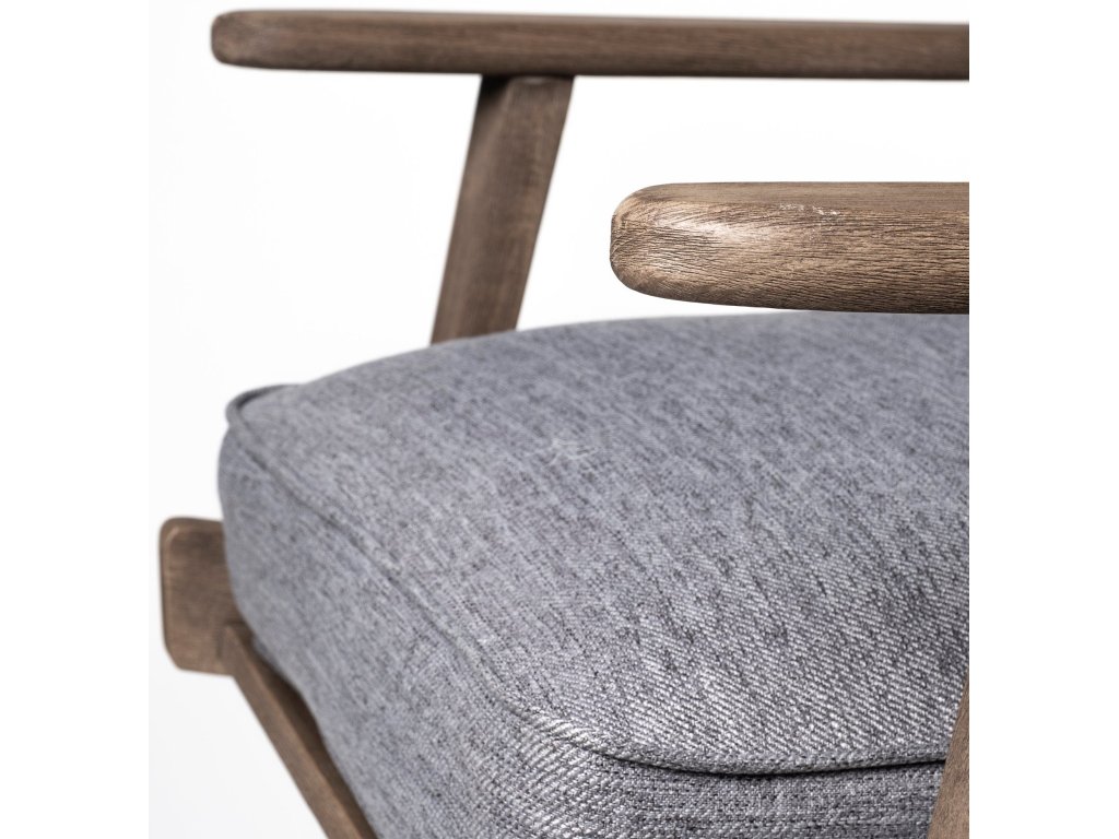 V Castlerock Grey Fabric Wrapped Brown Wooden Frame Accent Chair - image 10
