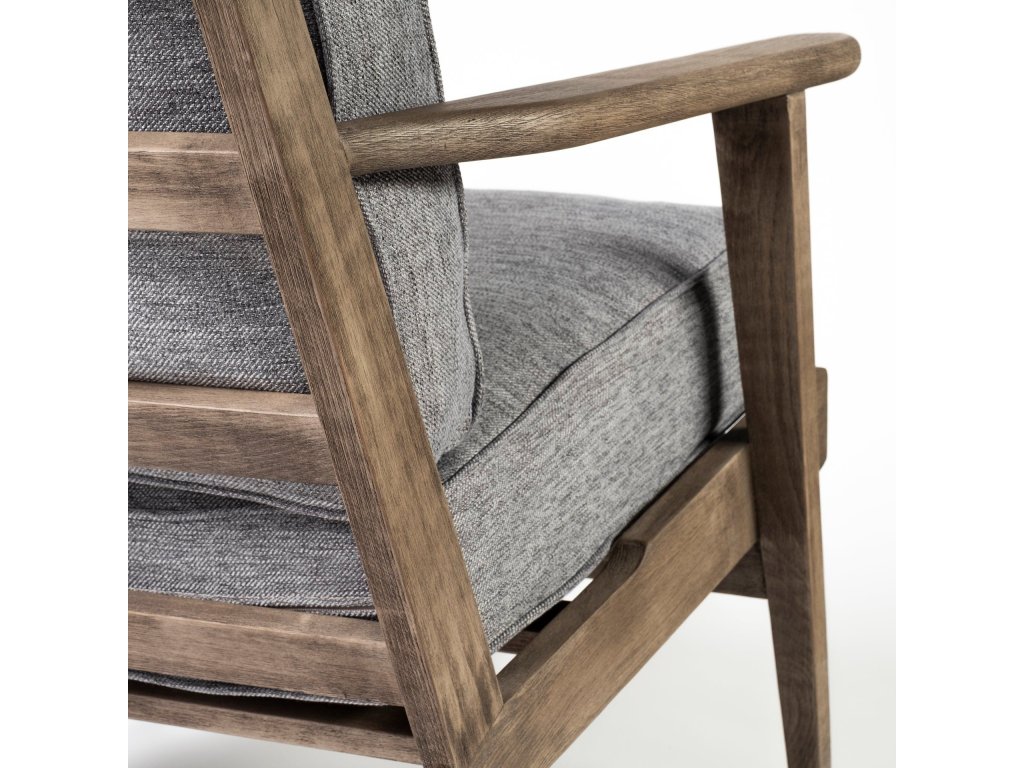 V Castlerock Grey Fabric Wrapped Brown Wooden Frame Accent Chair - image 11