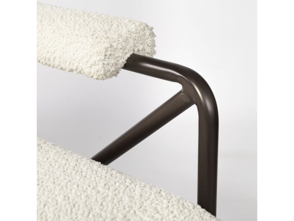 Cream Fabric w/Gun Metal Gray Metal Frame Accent Chair - image 10