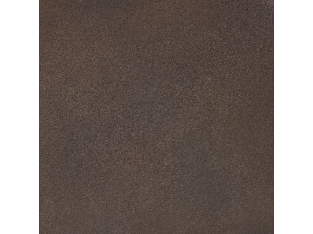 36" Square Brown Leather Wrapped w/Wood Base Ottoman - image 2