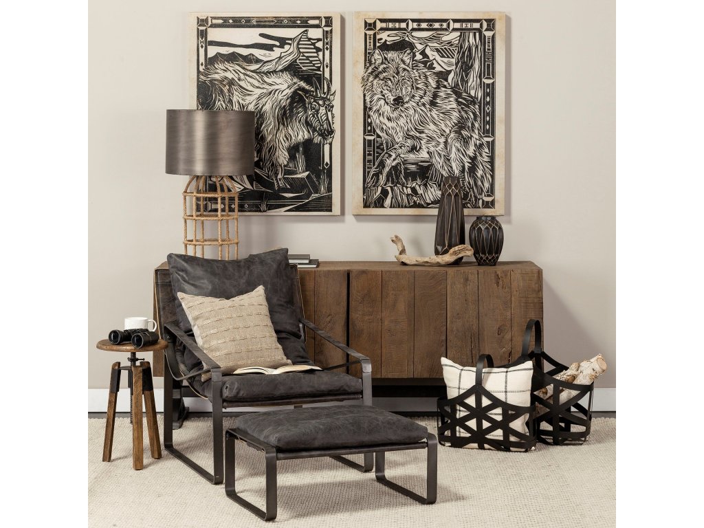 II Black Leather Body Metal Frame Accent Chair - image 3