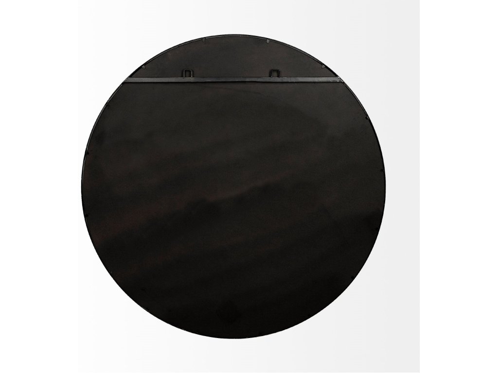 47.2L x 1.0W x 47.2H Large Black Metal Round Wall Mirror - image 6