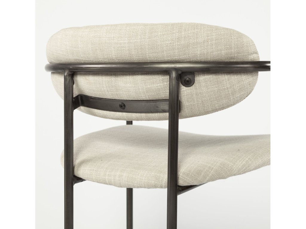 II Beige Fabric Seat Gun Metal Grey Metal Counter Stool - image 8