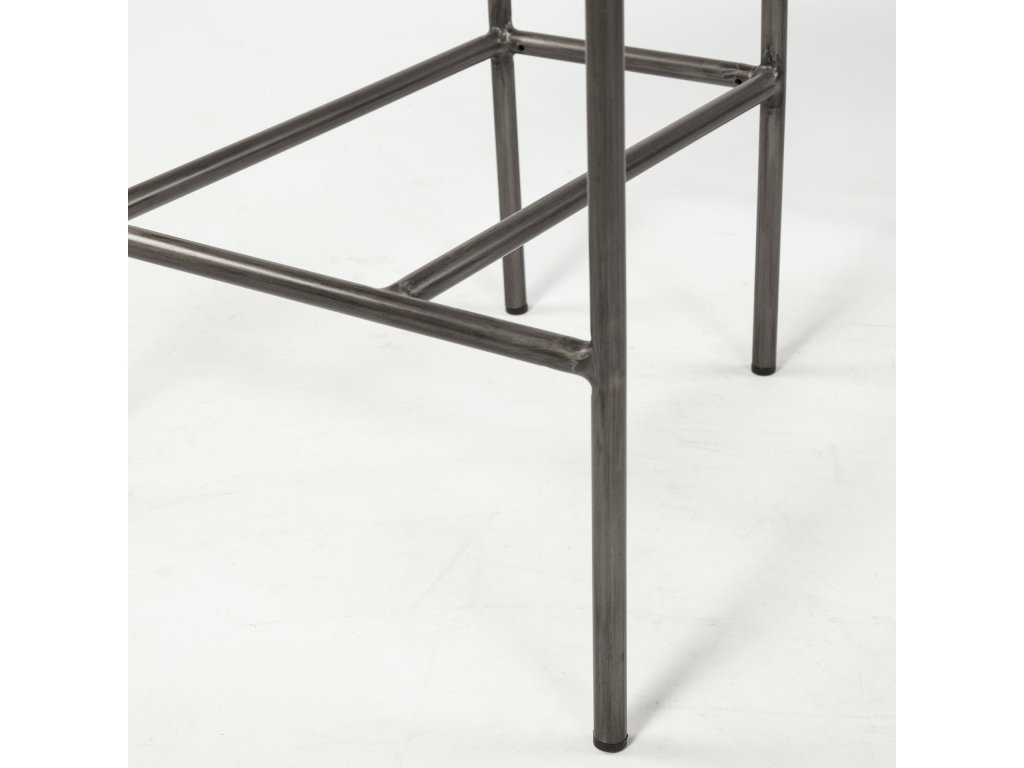 II Beige Fabric Seat Gun Metal Grey Metal Counter Stool - image 9