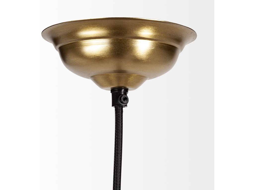 9.5X12.5 Gold Metal and Glass Pyramid Pendant Light - image 3