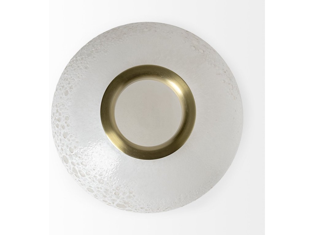 Short White Gold Rim Glass Vase - image 7