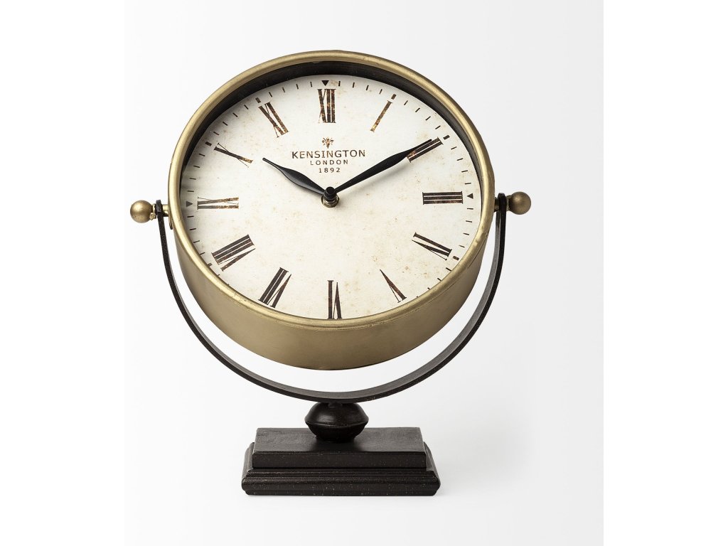 Gold Metal Half Moon Base Table Clock - image 6