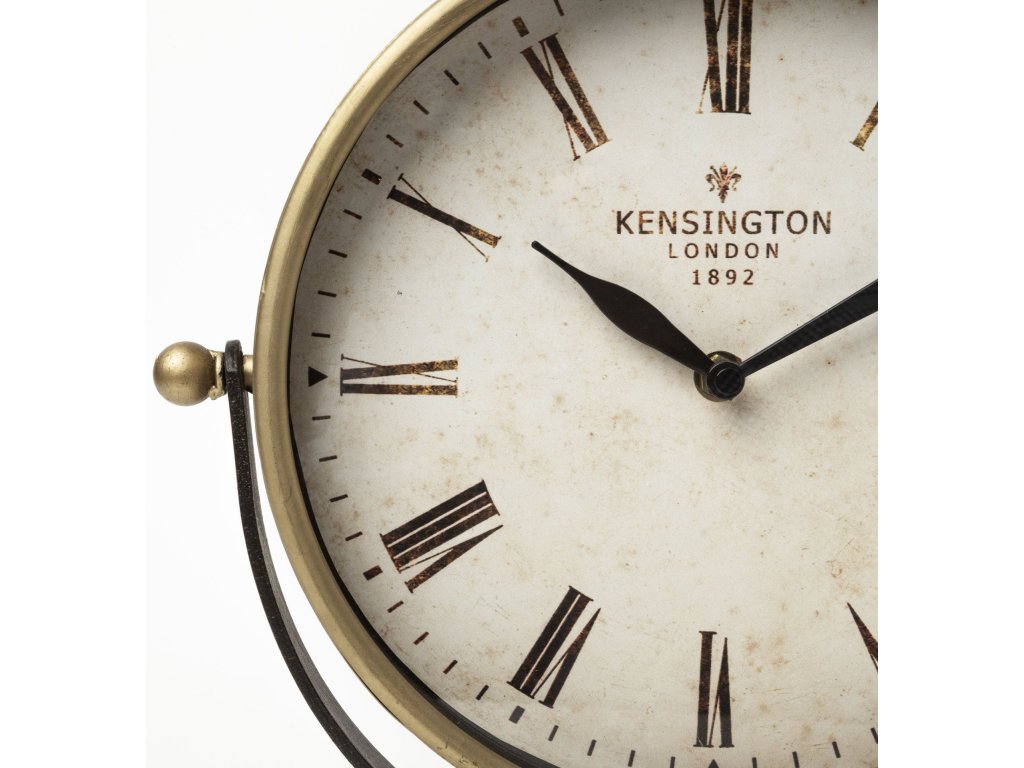 Gold Metal Half Moon Base Table Clock - image 8