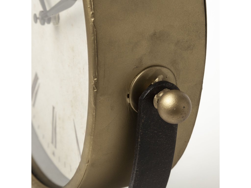 Gold Metal Half Moon Base Table Clock - image 9