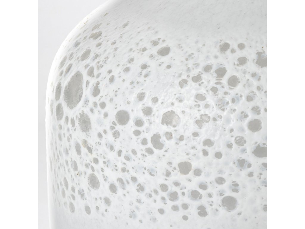 Short White Gold Rim Glass Vase - image 9