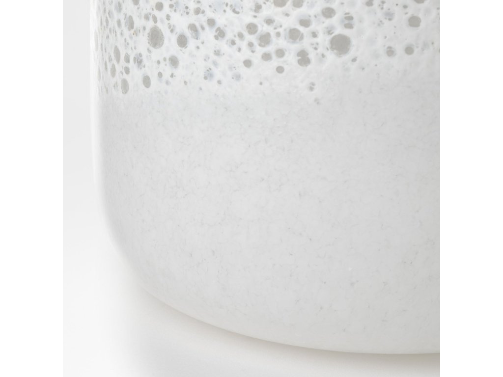 Short White Gold Rim Glass Vase - image 10