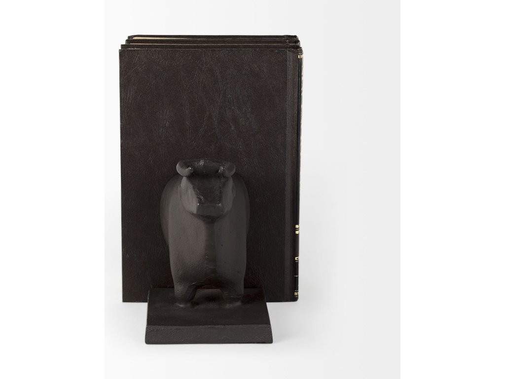 III (Set of 2) 9L x 4W Black Cast Aluminum Bull Bookends - image 2