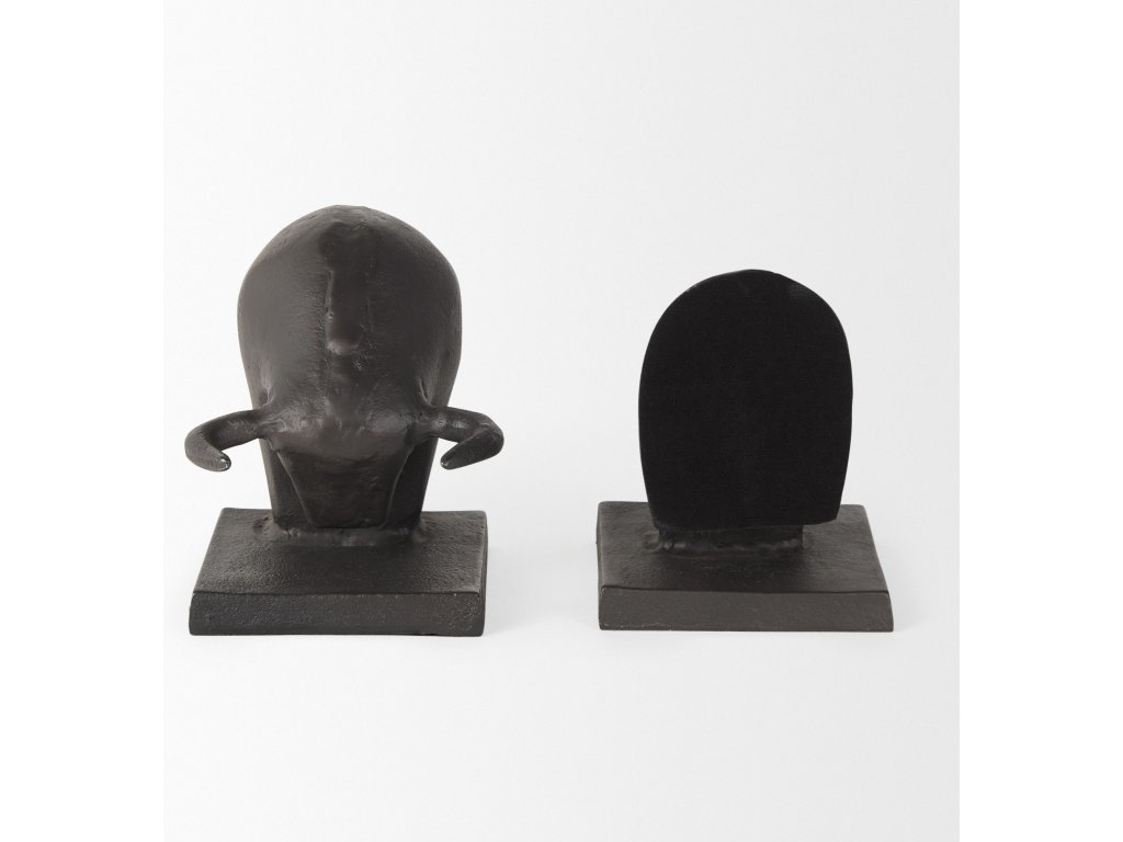 III (Set of 2) 10L x 5W Black Cast Aluminum Raging Bull Bookends - image 8