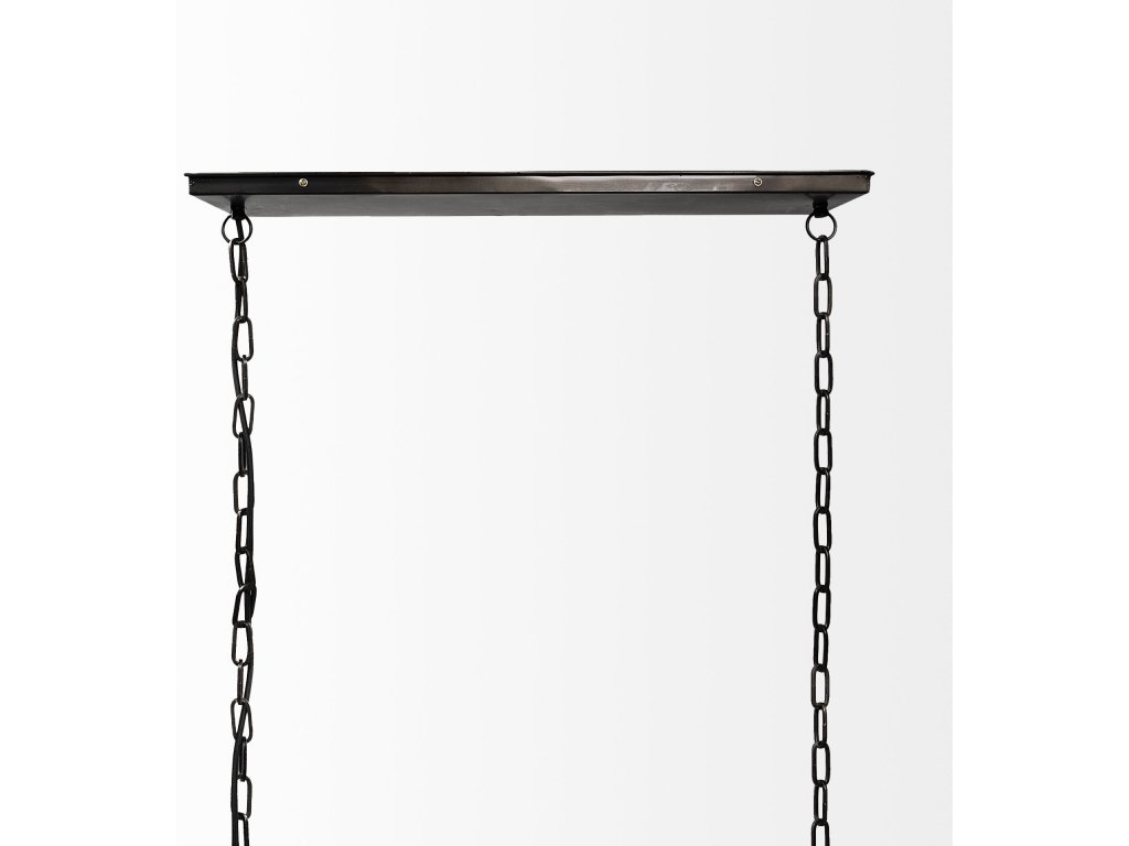 (42"X14.5"X20") Natural Wood Chassis Six Light Chandelier - image 2