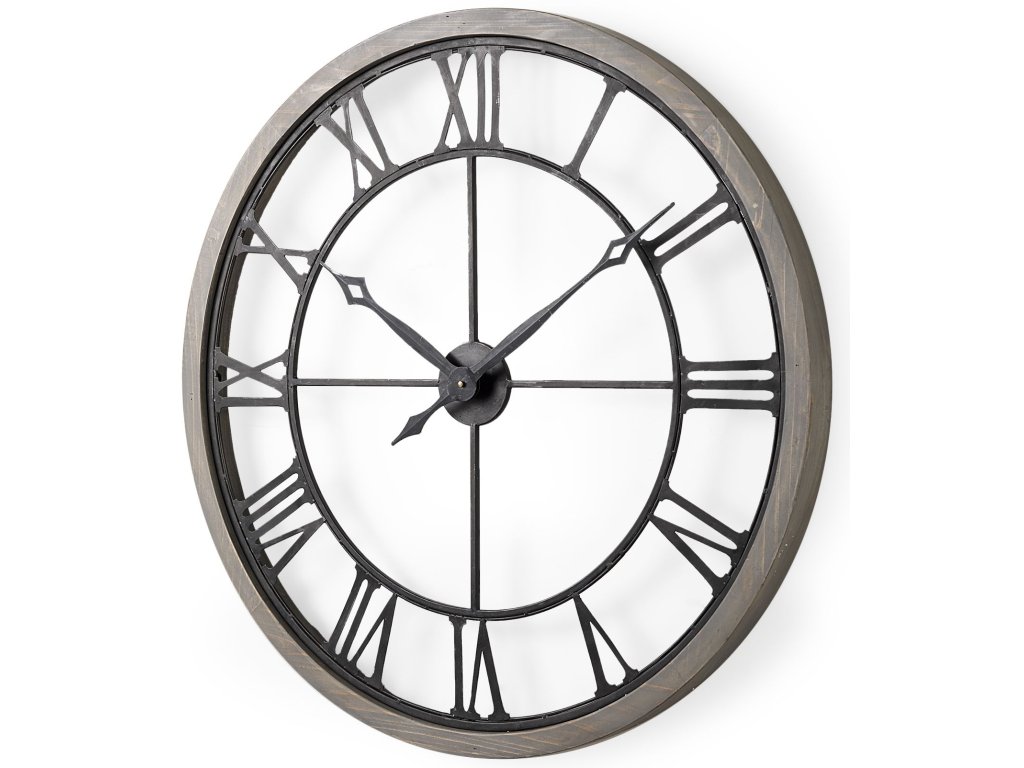 Gray 31.5" Large Farmhouse Wall Clock - main image