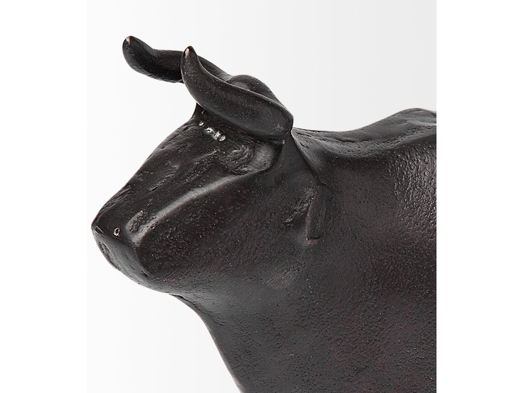 II 9L x 4W Black Cast Aluminum Bull Decorative Object - image 7