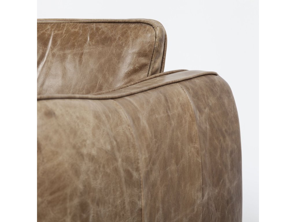 I 84" Brown Leather Two Seater Sofa - image 6