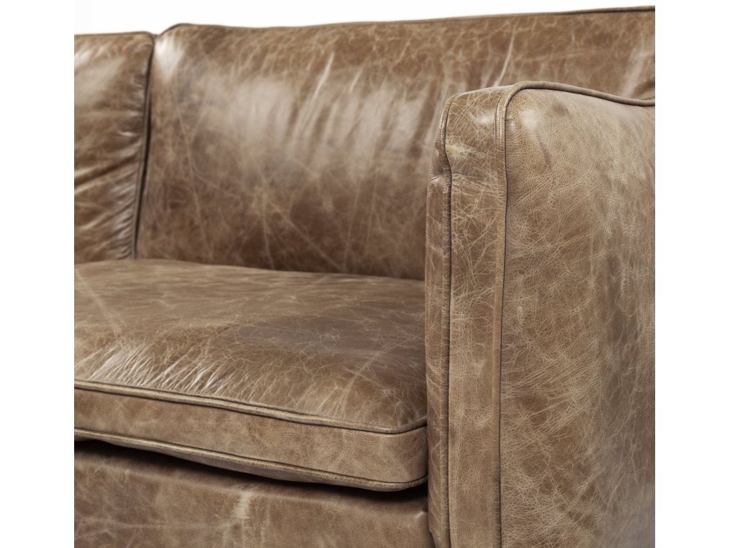 I 84" Brown Leather Two Seater Sofa - image 7