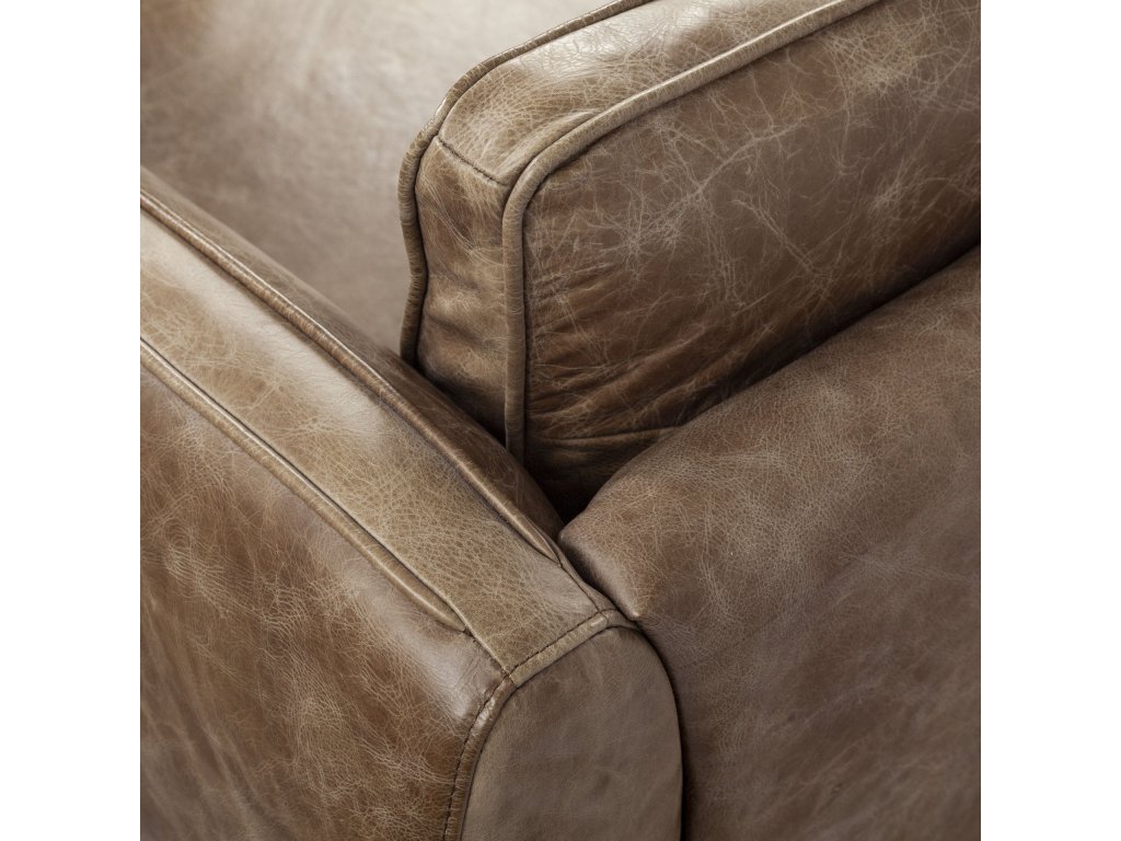 I 84" Brown Leather Two Seater Sofa - image 8