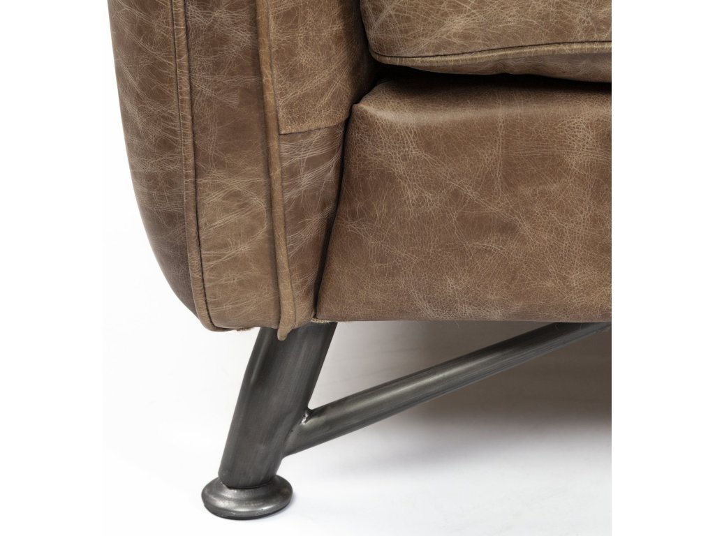 I 84" Brown Leather Two Seater Sofa - image 11