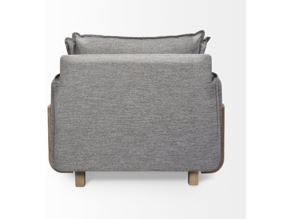II Castlerock Gray Upholstered and Brown Wood Frame Arm Chair - image 5