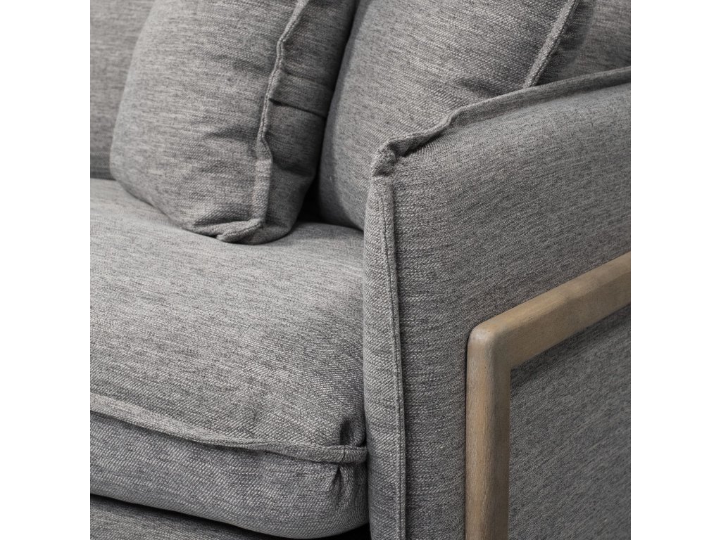 II Castlerock Gray Upholstered and Brown Wood Frame Arm Chair - image 6