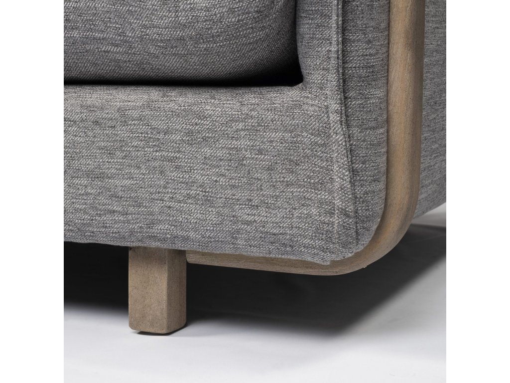 II Castlerock Gray Upholstered and Brown Wood Frame Arm Chair - image 10