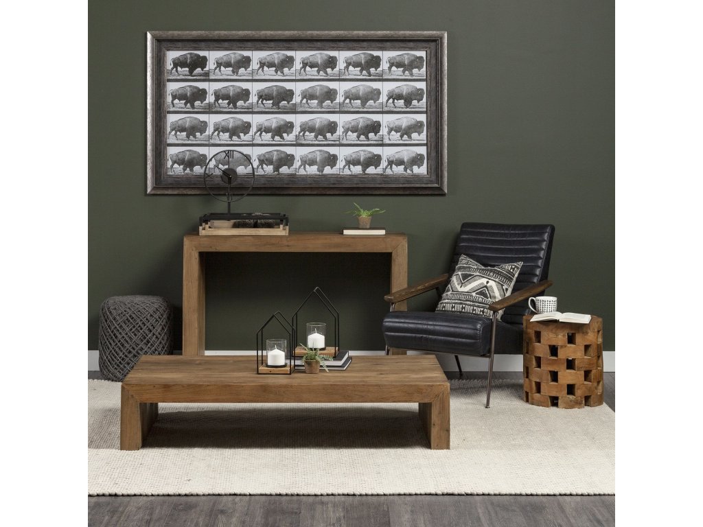 Black Metal/Wood Open Frame Table Clock - image 1