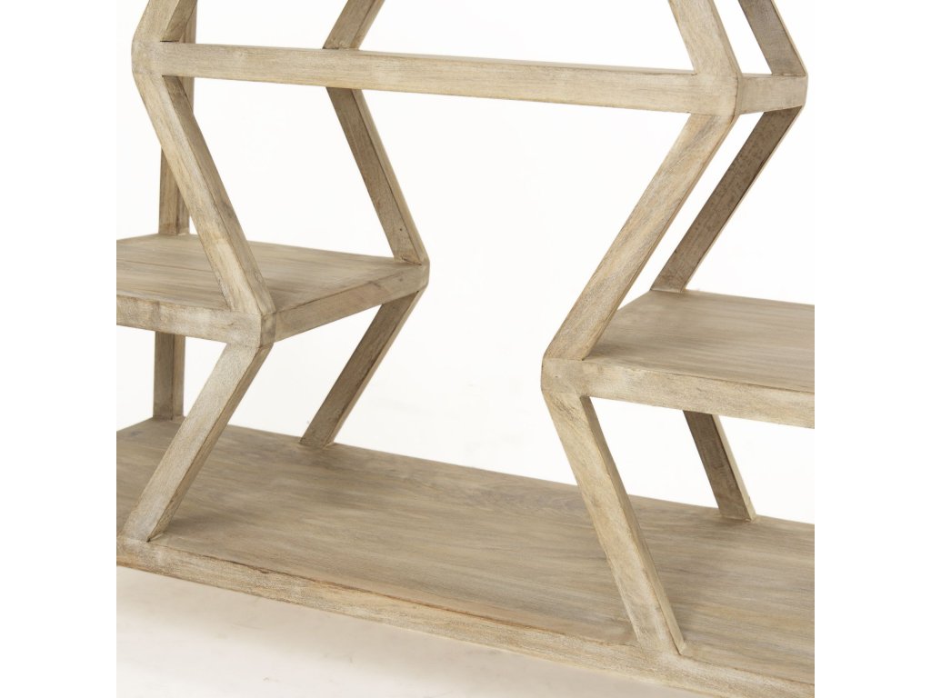 II 66L x 16W Natural Wooden Multi-Level Shelf Console Table - image 7