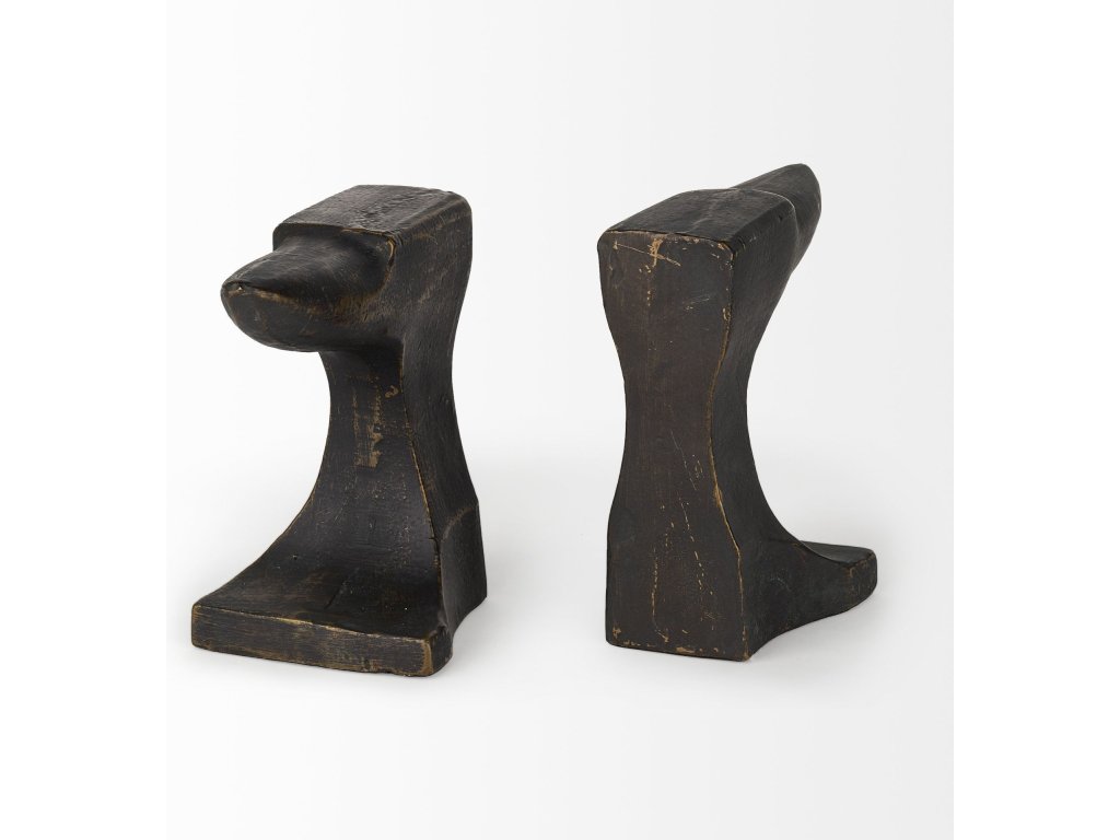 (Set of 2) 12L x 4W Black With Gold Accents Anvil Shaped Bookends - image 3