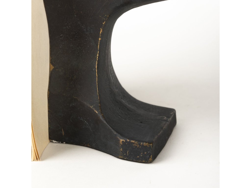 (Set of 2) 12L x 4W Black With Gold Accents Anvil Shaped Bookends - image 6
