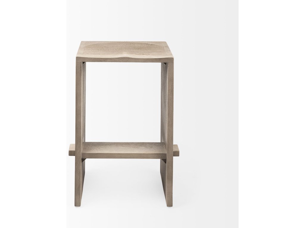 26" Seat Height Light Gray Wood Counter Stool - image 2