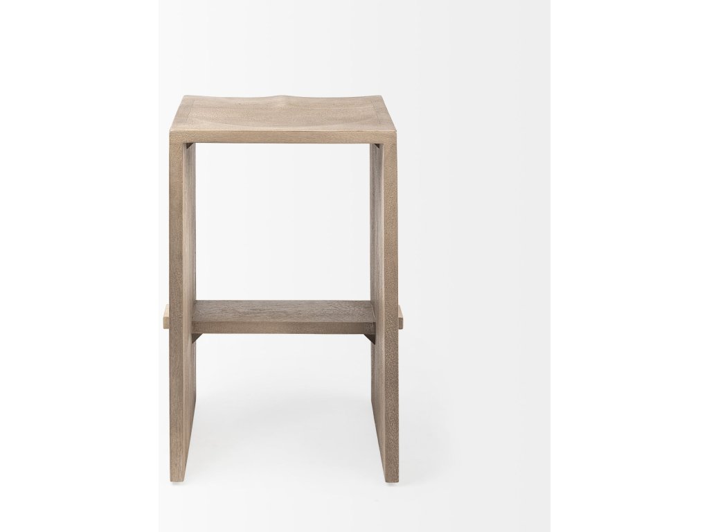 26" Seat Height Light Gray Wood Counter Stool - image 4