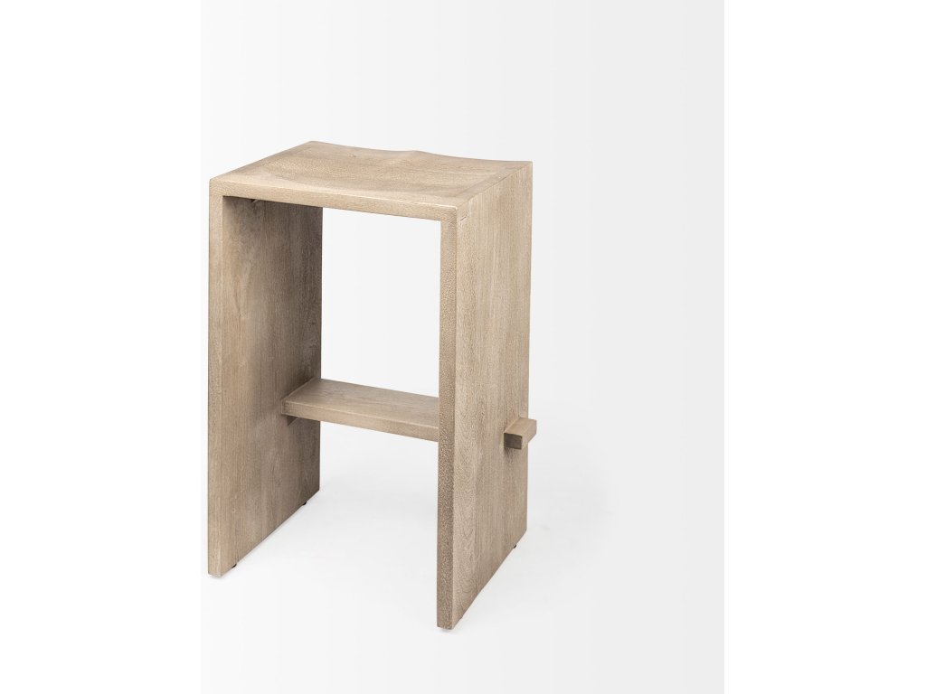 26" Seat Height Light Gray Wood Counter Stool - image 5