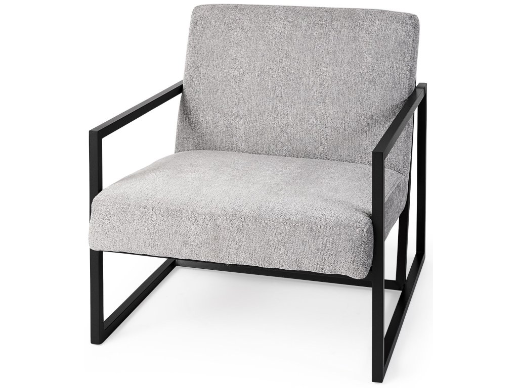 Gray Fabric Seat w/Black Metal Frame Accent Chair - main image