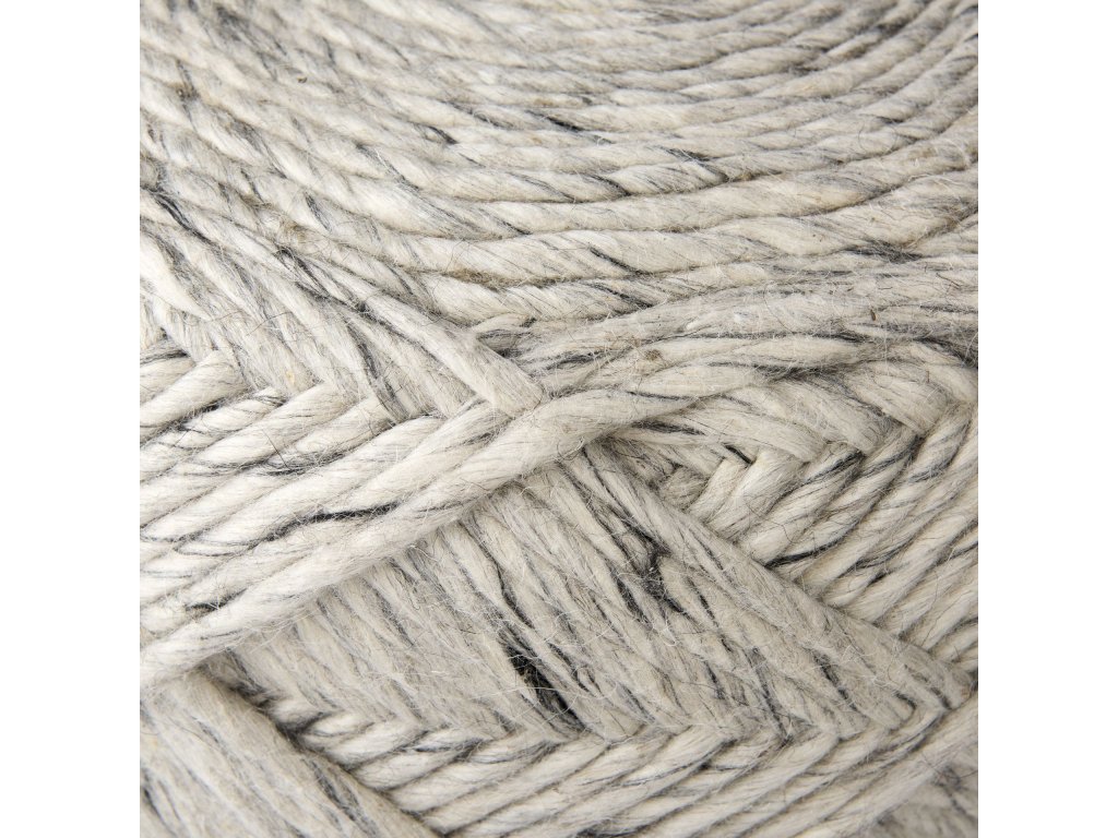 17.7L x 15.7W x 15.7H Beige Chevron Woven Round Pouf - image 3
