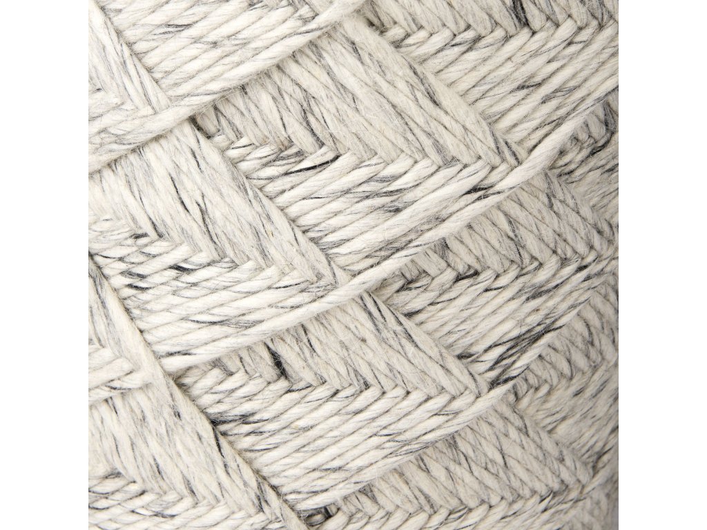 17.7L x 15.7W x 15.7H Beige Chevron Woven Round Pouf - image 4