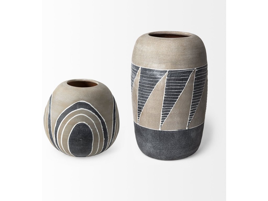 Small Brown/White Ceramic Vase - image 4