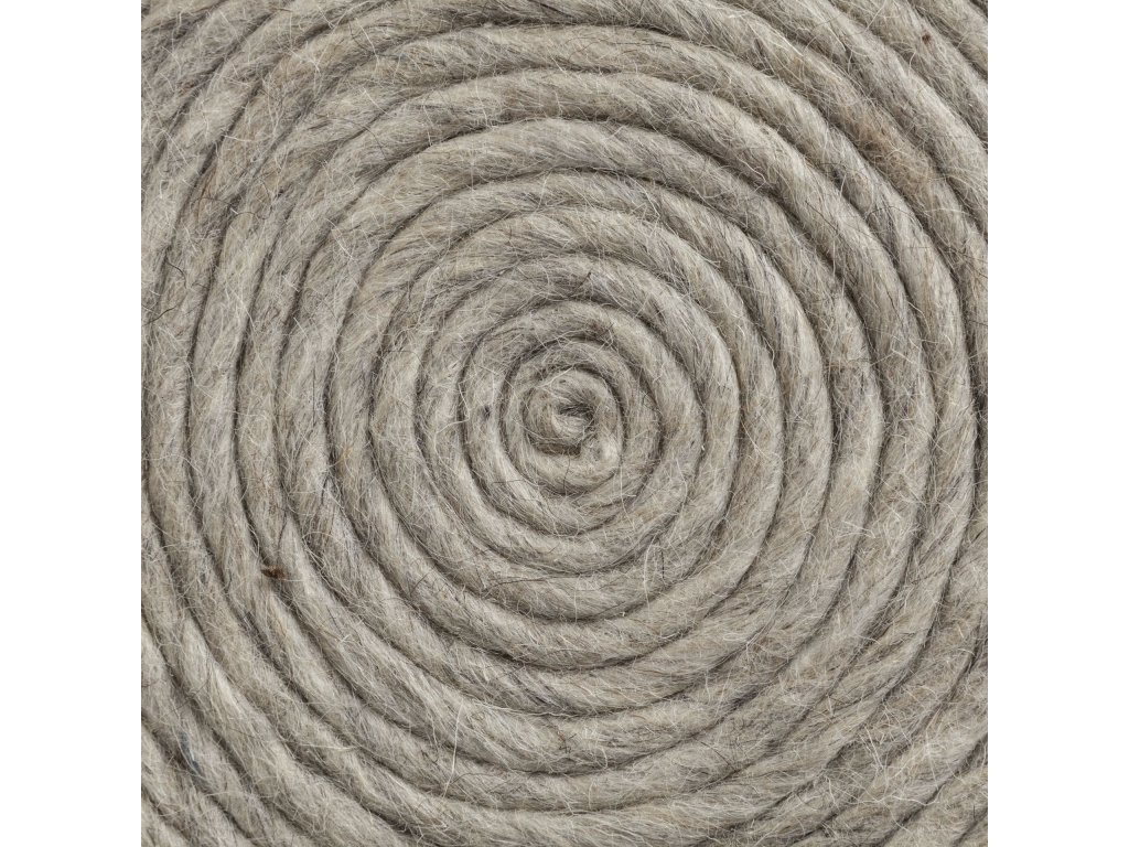 Oatmeal Handwoven Wool Cylindrical Pouf - image 7