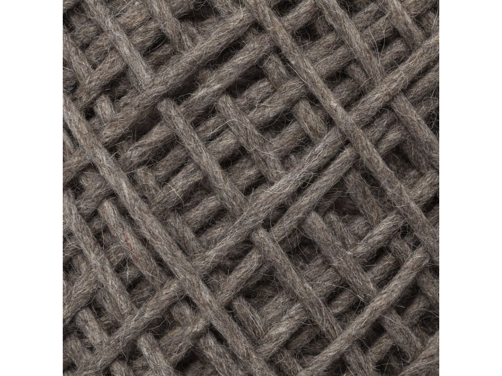 Dark Brown Handwoven Wool Cylindrical Pouf - image 4
