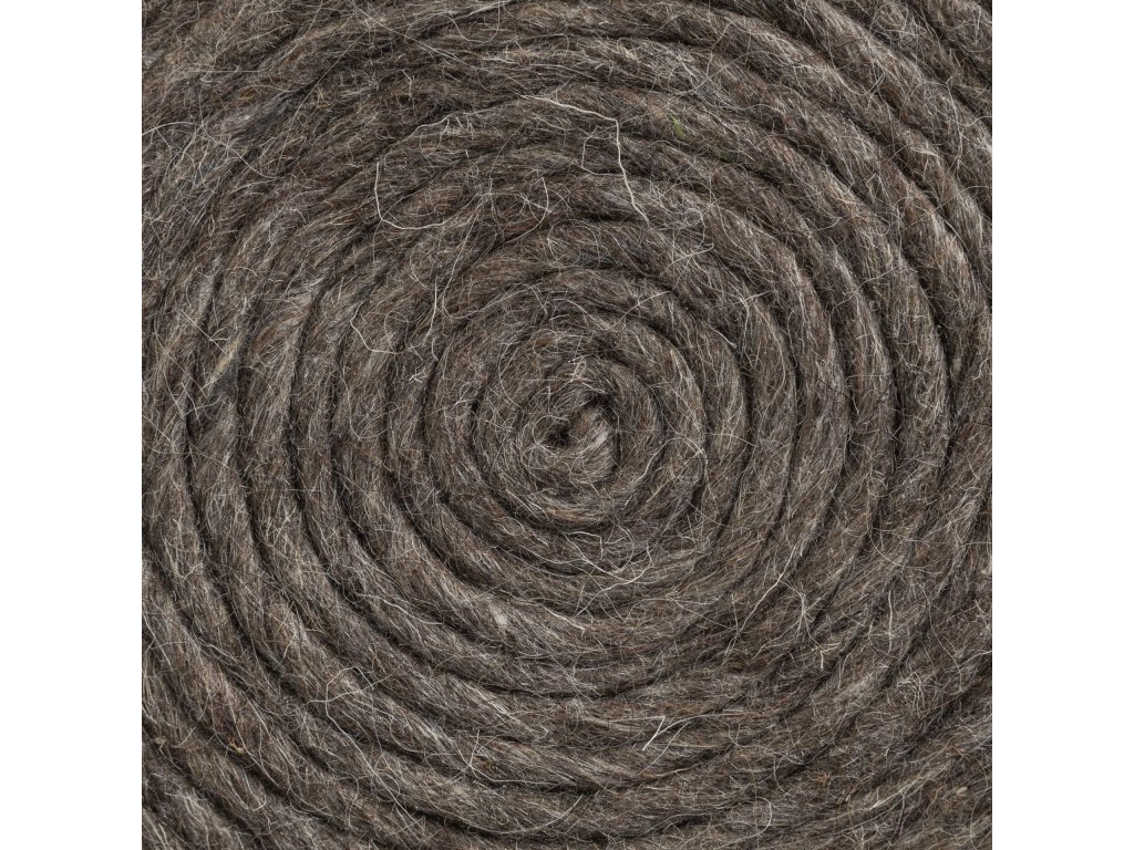 Dark Brown Handwoven Wool Cylindrical Pouf - image 5