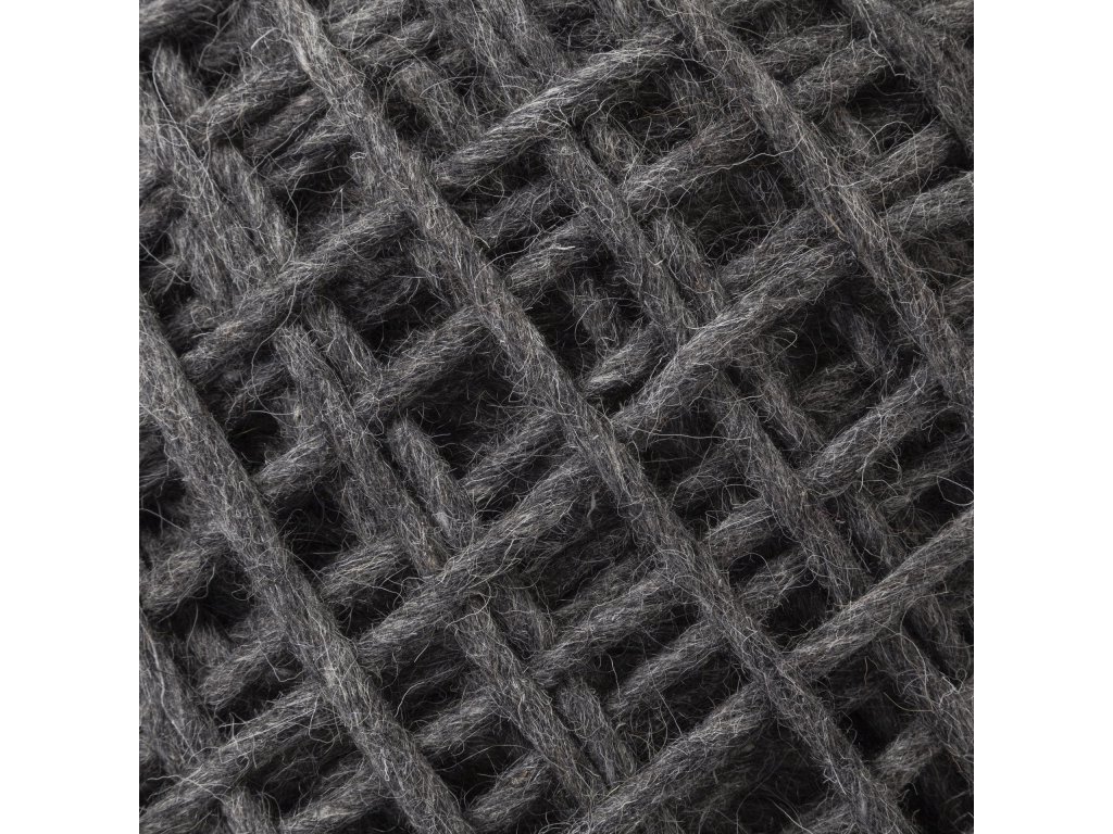 Dark Gray Handwoven Wool Cylindrical Pouf - image 7