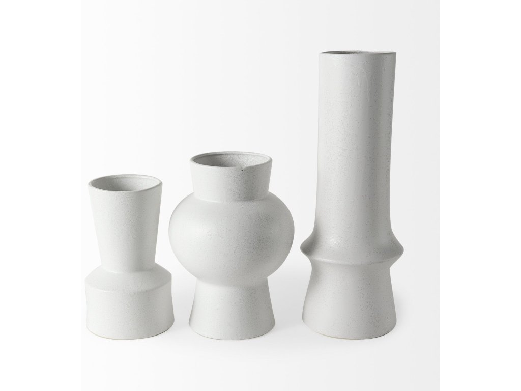 10.8H Medium White Ceramic Vase - image 2