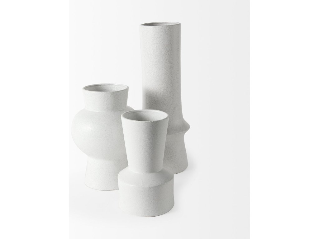 10.8H Medium White Ceramic Vase - image 3