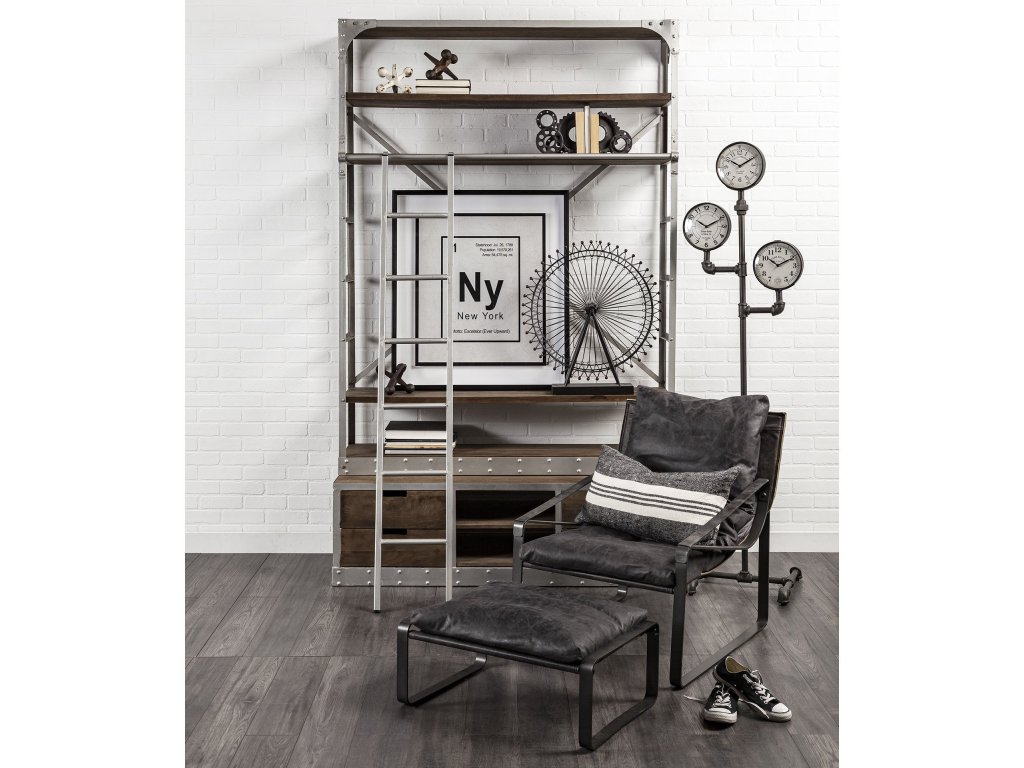 II Black Leather Body Metal Frame Accent Chair - image 4