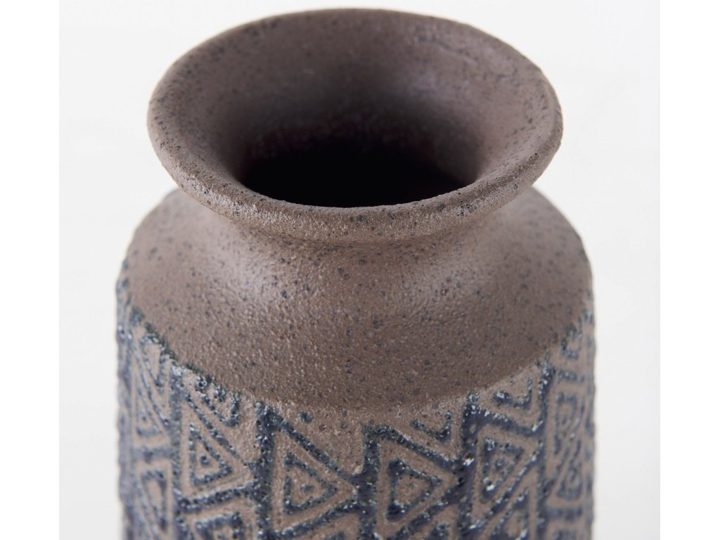 II Medium Brown/Black Patterned Ceramic Vase - image 5
