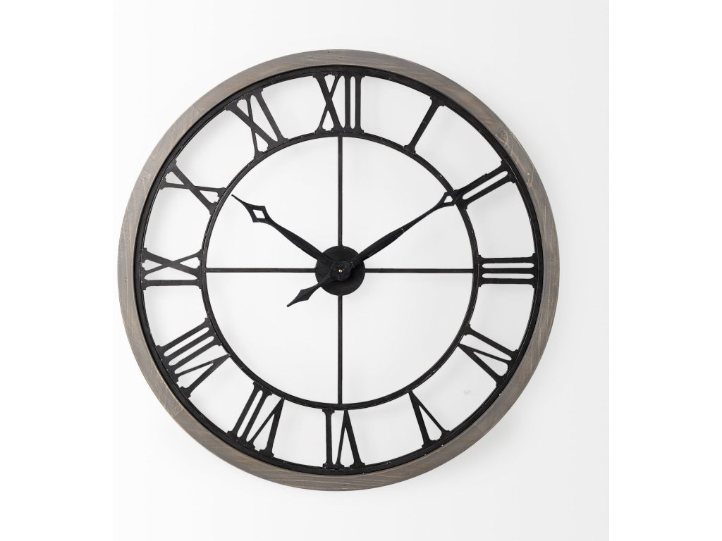 Gray 31.5" Large Farmhouse Wall Clock - image 2